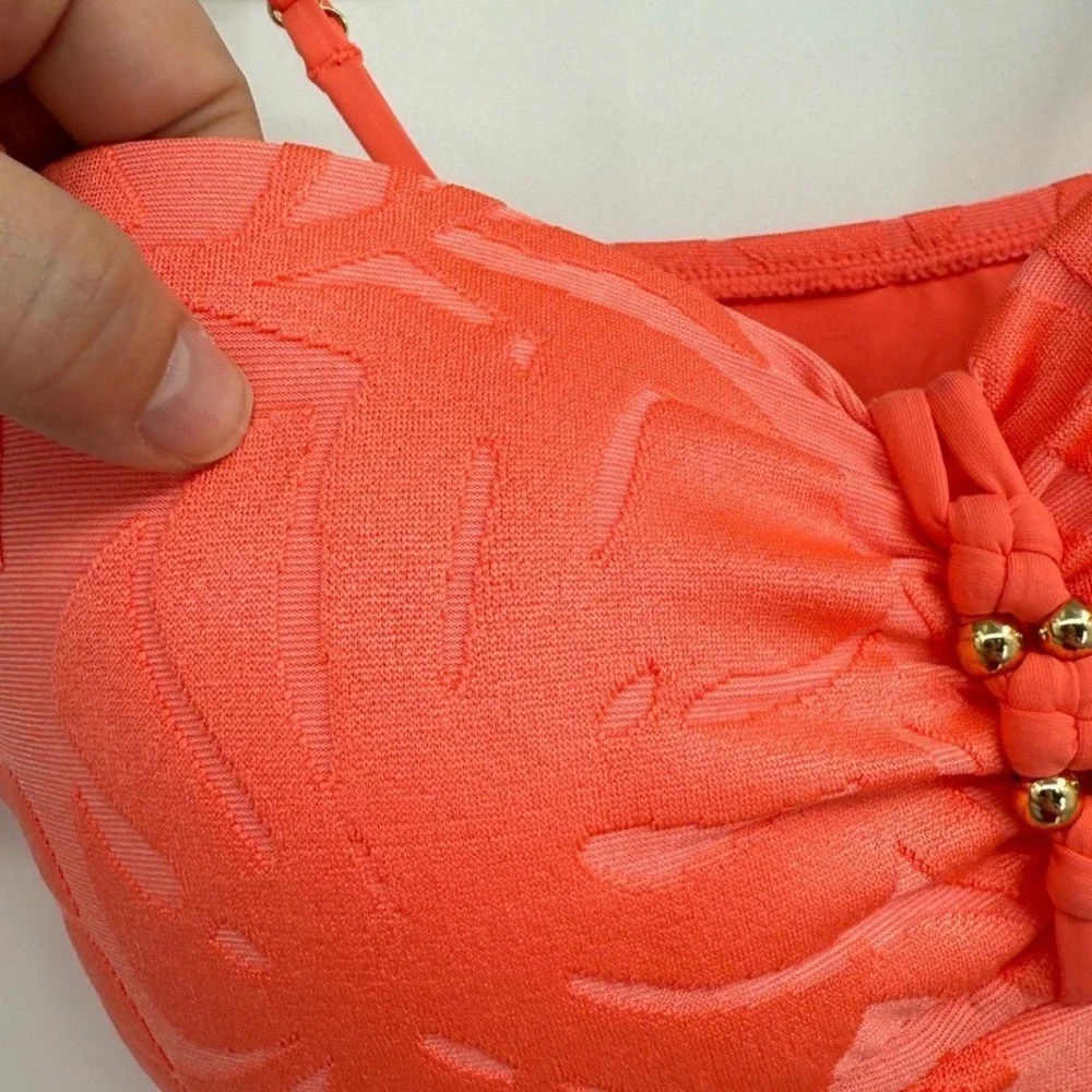 La Blanca Women's Standard Bandeau Tankini Swimsuit Top Sz 6 Coral‎ NWT - Picture 3 of 6